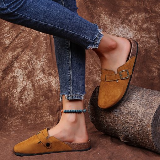 main image0Classic Couple Slippers Woman Man Cork Birken Sandals Luxury Brand Design Buckle Strap Flat Footbed Loafer