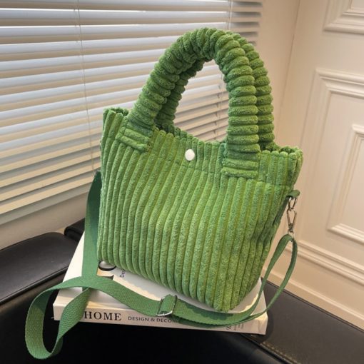 main image0Fashion Corduroy Women s Bag 2022 Trend New Handbags Niche Versatile Bucket Shoulder Bags Female Nylon