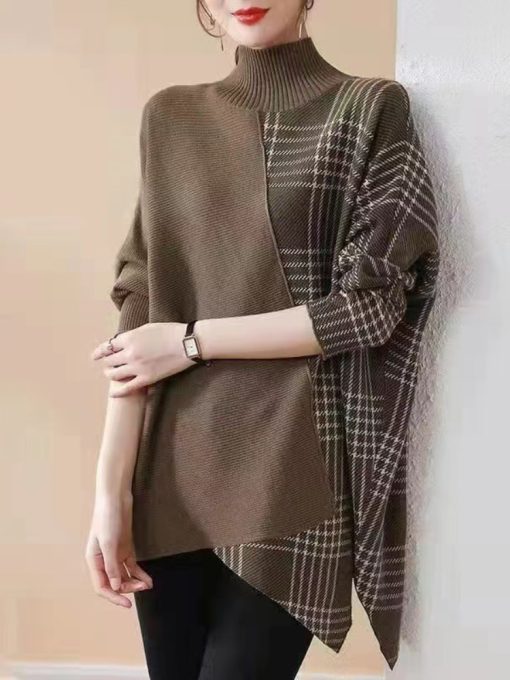 main image0Fashion Tops 2022 Women Sweaters Autumn Winter New Aged Knitted Pullover Loose Knit Sweater Knit Sweater