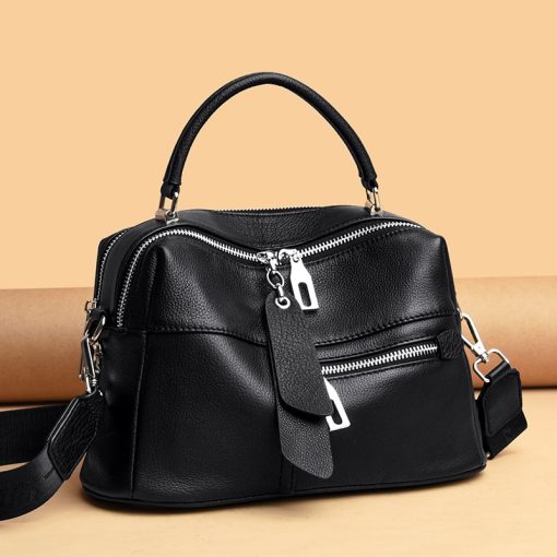main image0High Quality Cowhide Shoulder Bag for Women messenger Bags Ladies Soft Genuine Leather Handbag Purse Female 1