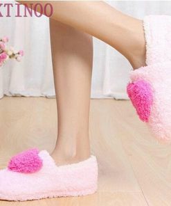 main image0Retail Lovely Ladies Home Floor Soft Women indoor Slippers Outsole Cotton Padded Shoes Female Cashmere Warm