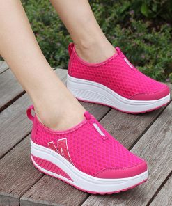 main image0Shoes Women Mesh Flat Shoes Sneakers Platform Shoes Women Loafers Breathable Air Mesh Swing Wedges Shoe
