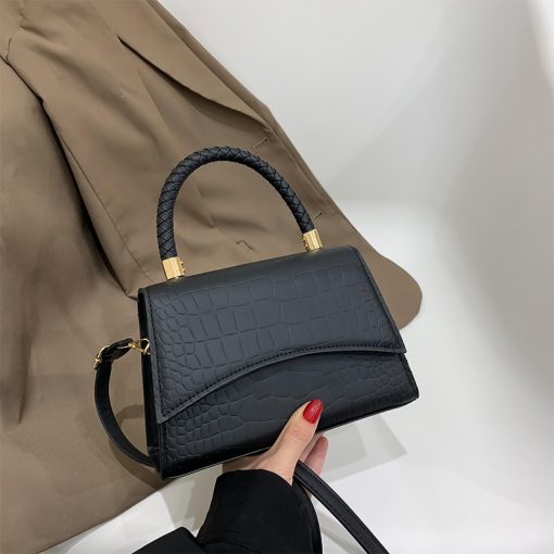 main image0Solid Pu Leather Shoulder Bag Fashion Designer Handbags Top Handle Bags For Women Casual Crossbody Bags