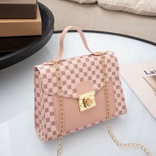 main image0Stitching Women Summer Shoulder Crossbody Bag Chain PU Leather Ladies Messenger Bag Female Small Square Bag