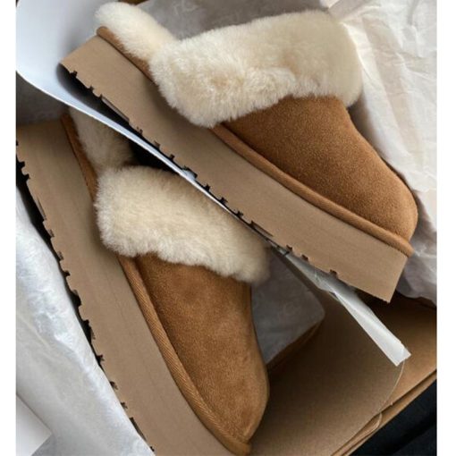 main image0Winter Brand Plush Cotton Slippers Women Flats Shoes 2022 New Fashion Platform Casual Home Suede Fur