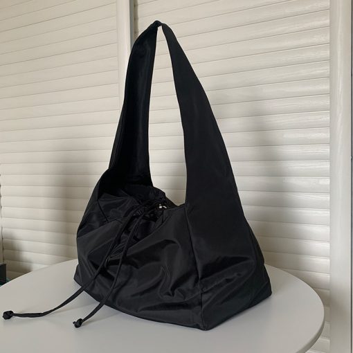 main image0Women Bag New Nylon Bucket Fashion Solid Zipper SOFT Shoulder Bag Purses and Handbags Luxury Designer