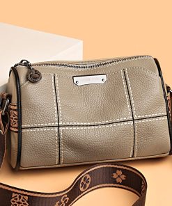 main image0Women Genuine Leather Handbags Luxury Designer 3 Layers Cow Leather Shoulder Crossbody Bags Ladies Large Capacity
