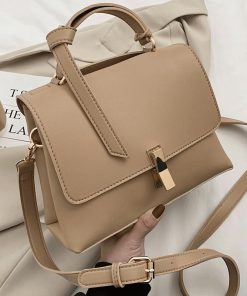 main image0Women Leather Handbags Simple Top handle Bags Female Vintage Shoulder Bag for Girls Bolsa Ladies Crossbody