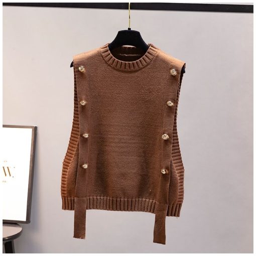main image0Women s waistcoat spring and autumn outer wear pullover sweater 2022 fashion casual new ladies sleeveless