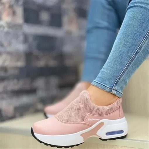 main image12021 New Fashion Women Casual shoes Platform Solid Color Flats Ladies Shoes Casual Breathable Wedges Ladies
