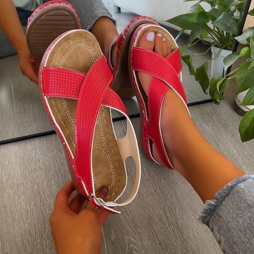 main image12021 Women Sandals Breathable Comfort Shopping Ladies Walking Shoes Wedge Heels Summer Platform Sandal Shoes Mujer