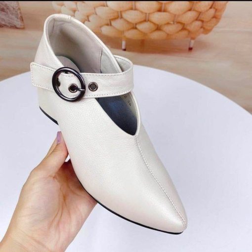 main image12022 Summer New Solid Color All match High heeled Shoes Women s Buckle Soft faced Pointed