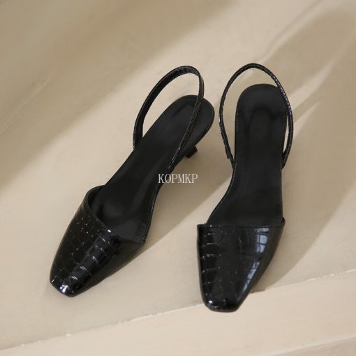 main image12023 Sexy Pointed Toe Ankle Straps Women Summer Leather Sandal Warp Matching Sandal Elegant Slingbacks Shoes