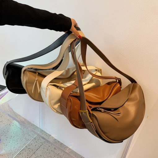 main image1Crossbody Bags for Women Large Capacity Luxury Handbags Solid Soft Shoulder Bags Female Casual Travel Hobos