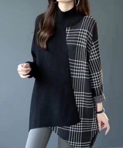 main image1Fashion Tops 2022 Women Sweaters Autumn Winter New Aged Knitted Pullover Loose Knit Sweater Knit Sweater