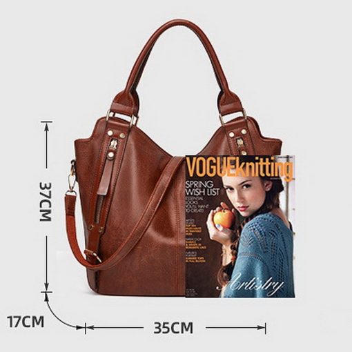 main image1High Quality Big Capacity Women Handbag Luxury Women Bag Side Pockets Design Hand Bag PU Leather