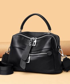 main image1High Quality Cowhide Shoulder Bag for Women messenger Bags Ladies Soft Genuine Leather Handbag Purse Female 1