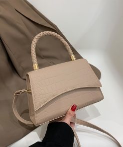 main image1Solid Pu Leather Shoulder Bag Fashion Designer Handbags Top Handle Bags For Women Casual Crossbody Bags
