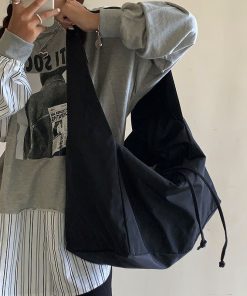 main image1Women Bag New Nylon Bucket Fashion Solid Zipper SOFT Shoulder Bag Purses and Handbags Luxury Designer