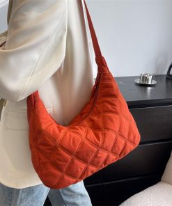 main image1Women Bag Nylon Brand Quilted Padded Short Handle Totes Luxury Big Handbags Lady Soft Shoulder Satchels 1