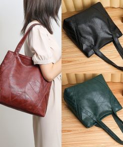 main image1Women s Luxury Handbag New Fashion Women s Shoulder Bag Large Capacity Retro Soft Pu Leather