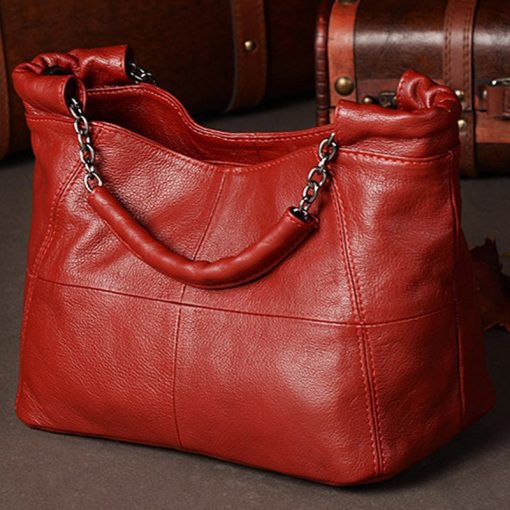 main image22020 Summer European and American Style Fashion Handbag Lady Chain Soft Genuine Leather Tote Bags for