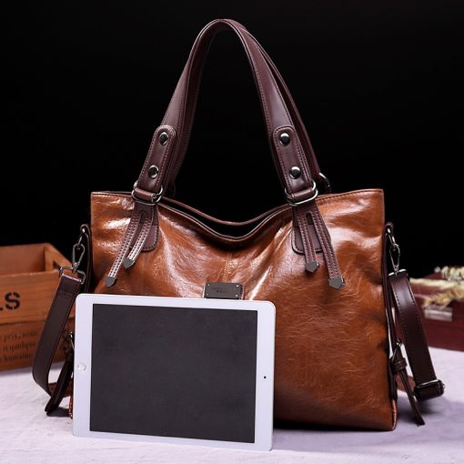 main image22021 New Fashion Casual Tote Bag Women Handbags Soft Leather Shoulder Bags Vintage Big Capacity Crossbody