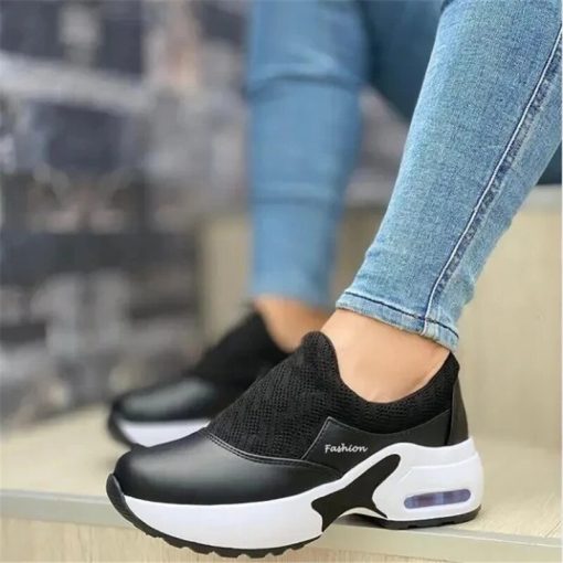 main image22021 New Fashion Women Casual shoes Platform Solid Color Flats Ladies Shoes Casual Breathable Wedges Ladies