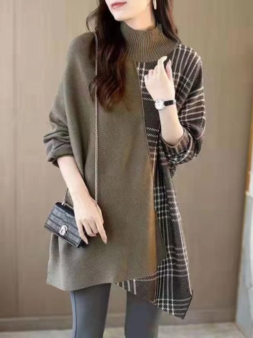 main image2Fashion Tops 2022 Women Sweaters Autumn Winter New Aged Knitted Pullover Loose Knit Sweater Knit Sweater