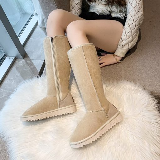 main image2HOT 2022 Winter New High tube Fashion All match Warm Thick Snow Boots with Bow Knot