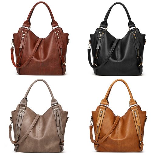 main image2High Quality Big Capacity Women Handbag Luxury Women Bag Side Pockets Design Hand Bag PU Leather