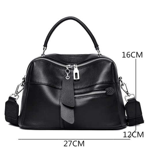 main image2High Quality Cowhide Shoulder Bag for Women messenger Bags Ladies Soft Genuine Leather Handbag Purse Female
