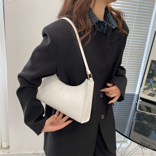 main image2Popular Crocodile Pattern Women s Bag 2022 New Trend PU Leather Shoulder Bags Fashion Texture Zipper