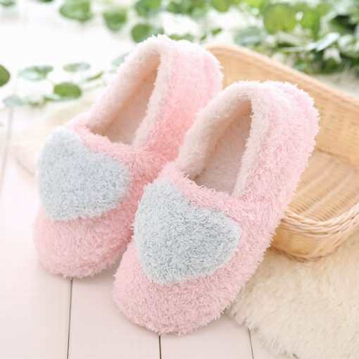 main image2Retail Lovely Ladies Home Floor Soft Women indoor Slippers Outsole Cotton Padded Shoes Female Cashmere Warm