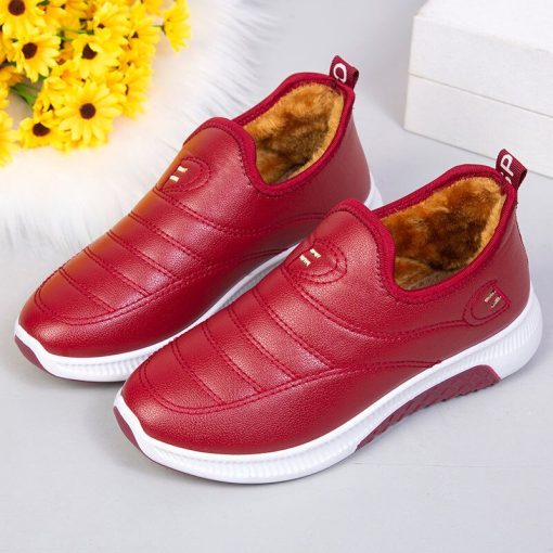 main image2Snow Boots Women Shoes Warm Plush Fur Ankle Boots Winter Female Slip On Flat Casual Shoes