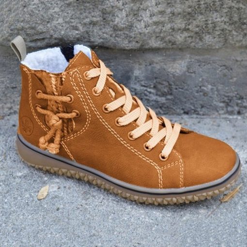 main image2Winter New Large Size Ankle Boots Women 2022 Retro Casual Flat Lace Up Women s Shoes