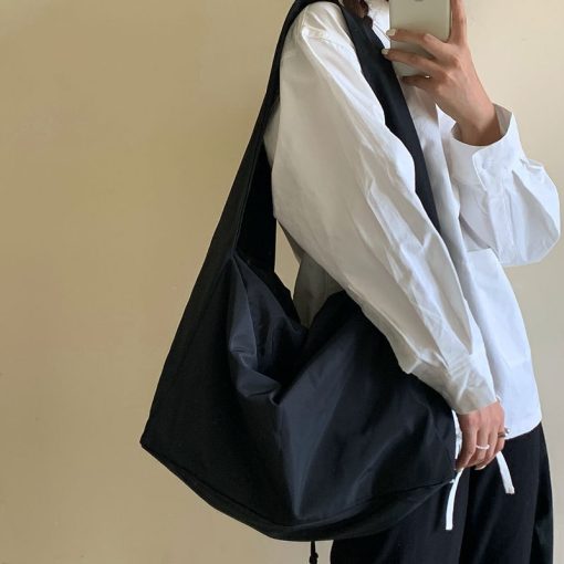 main image2Women Bag New Nylon Bucket Fashion Solid Zipper SOFT Shoulder Bag Purses and Handbags Luxury Designer