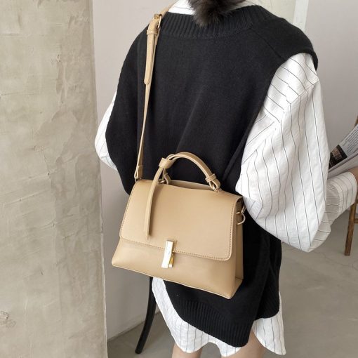 main image2Women Leather Handbags Simple Top handle Bags Female Vintage Shoulder Bag for Girls Bolsa Ladies Crossbody