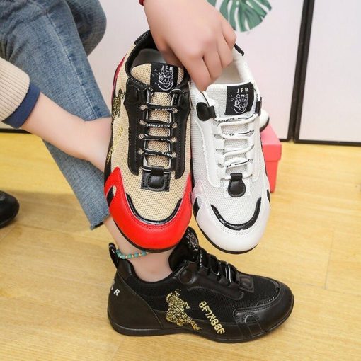 main image2Women Shoes 2022 New Autumn Casual Platform Dad Shoes Fashion Lace Up Breathable Mesh Tennis Vulcanized