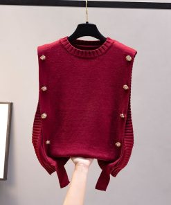 main image2Women s waistcoat spring and autumn outer wear pullover sweater 2022 fashion casual new ladies sleeveless