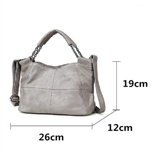 main image32020 Summer European and American Style Fashion Handbag Lady Chain Soft Genuine Leather Tote Bags for