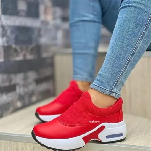 main image32021 New Fashion Women Casual shoes Platform Solid Color Flats Ladies Shoes Casual Breathable Wedges Ladies
