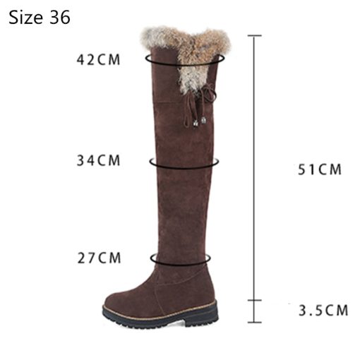 main image3Hot Warm Snow Boots Women 2022 Winter Shoes Over Knee High Boot Ladies Fashion Low Heels