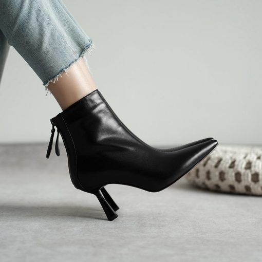 main image3Krazing Pot Big Size 42 Cow Leather Pointed Toe High Heels Chic Design Concise Basic Clothing