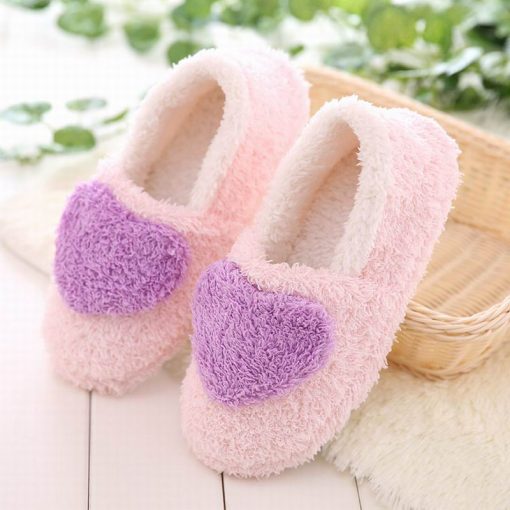 main image3Retail Lovely Ladies Home Floor Soft Women indoor Slippers Outsole Cotton Padded Shoes Female Cashmere Warm