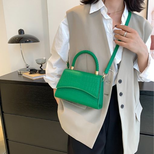 main image3Solid Pu Leather Shoulder Bag Fashion Designer Handbags Top Handle Bags For Women Casual Crossbody Bags