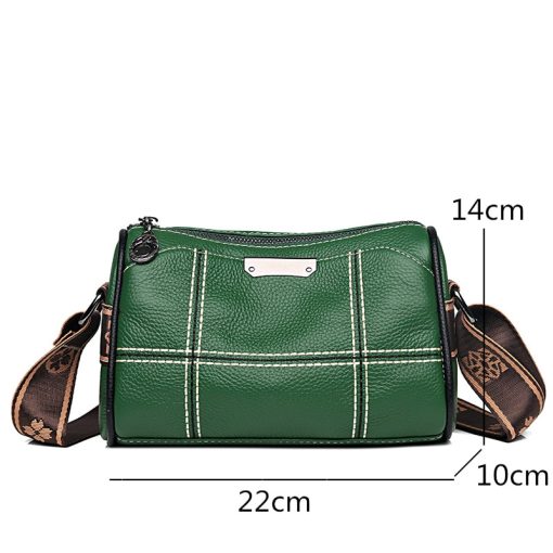 main image3Women Genuine Leather Handbags Luxury Designer 3 Layers Cow Leather Shoulder Crossbody Bags Ladies Large Capacity