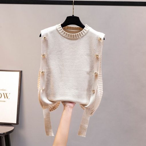 main image3Women s waistcoat spring and autumn outer wear pullover sweater 2022 fashion casual new ladies sleeveless