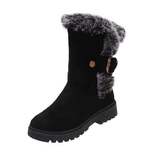 main image4Ankle Boots Women Chelsea Boots Fur Winter Shoes 2022 Luxury Designer Suede Warm Short Plush Snow