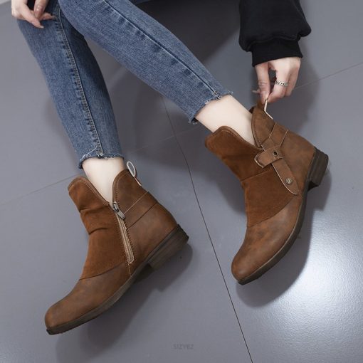 main image4Women s Shoes Snow boots Ladies Winter Flock Warm Boots Ankle Boots Short Bootie Slip On